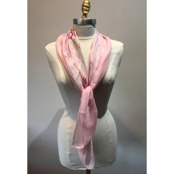 Chanel Sheer Pink Silk Scarf - Picture 3 of 7